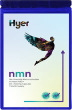 Load image into Gallery viewer, Hyer NMN Nicotinamide Mononucleotide 60 X 500mg Capsules NAD+ Cellular Boost Supplement Powder, Third Party Tested High Purity for Anti Ageing & Mitochondria Support